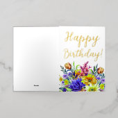 誕生日の花 箔グリーティングカード (外側レイダウン)