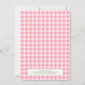 誕生日の茶パーティの招待状の小さな女の子のピンク2 招待状 (裏面)