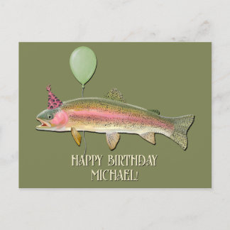 誕生日の虹鱒釣り ポストカード