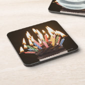 誕生日の蝋燭が付いているカップケーキ コースター (左側)
