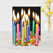 誕生日の蝋燭のユーモア カード (黄色い花)