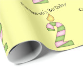 誕生日の蝋燭2の歳はまたは個人化なります ラッピングペーパー (ロールコーナー)