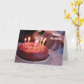 誕生日の蝋燭 カード (黄色い花)