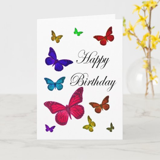 誕生日の蝶 カード (黄色い花)