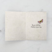 誕生日の蝶 熱帯の庭園 カード (内部)