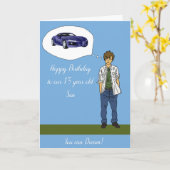 誕生日の親から13歳の少年へのカード カード (黄色い花)