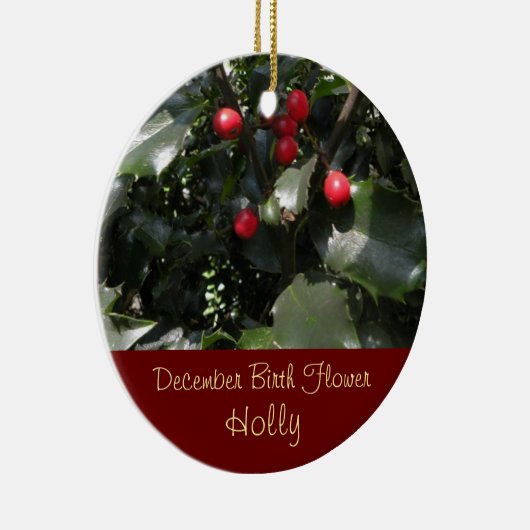誕生日の記念品- 12月の誕生の花のオーナメント セラミックオーナメント (右)