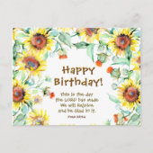 誕生日の詩篇118:24 主が造った日 ポストカード (正面)