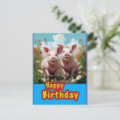 誕生日の豚 ポストカード (スタンド正面)