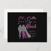 誕生日の贈り物|女王が3月に生まれいた 案内ポストカード (正面/裏面)