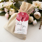 誕生日の赤い白いグリッターバルーン感謝していyou ギフトタグ