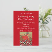 誕生日の赤ずきんちゃん 花を摘む 招待状 (スタンド正面)