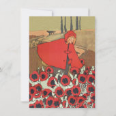 誕生日の赤ずきんちゃん 花を摘む 招待状 (裏面)