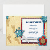 誕生日の足跡 招待状 (正面/裏面)