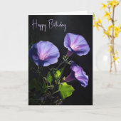 誕生日の輝く朝顔の花 カード (黄色い花)
