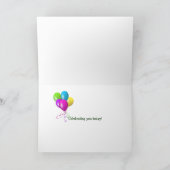 誕生日の道路地図でレトロな車 カード (内部)