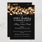 誕生日の金ゴールドのハリウッドの第60魅力を驚かして下さい 招待状 (正面/裏面)