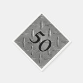 誕生日の金属ダイヤモンドプレートパターン スタンダードカクテルナプキン (角)