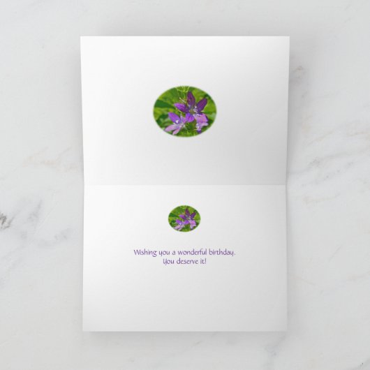誕生日の金星の姿見の野生の花の花柄 カード (内部)