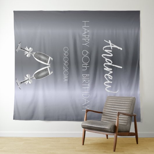 誕生日の銀狐の男性たちよ、現代を乾杯しよう タペストリー (インサイチュ(横))