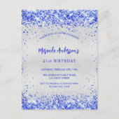 誕生日の銀王室青 インビテーションポストカード (正面)
