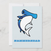 誕生日の青いサメとローズの花輪 招待状 (裏面)