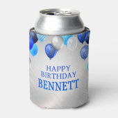 誕生日の青いバルーン 缶クーラー (缶正面)