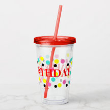 誕生日の青いピンクの黒く黄色い水玉模様