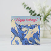 誕生日の青い山のカード (スタンド正面)