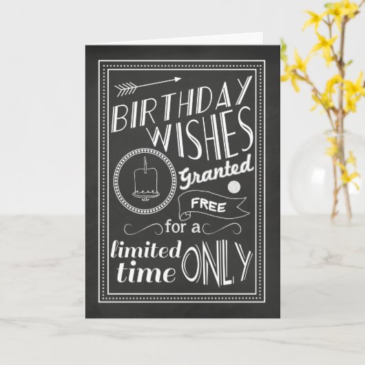 誕生日の願いは黒板カードを与えました カード (黄色い花)