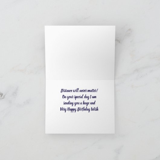 誕生日の願いを全マイルにわたって伝える カード (内部)