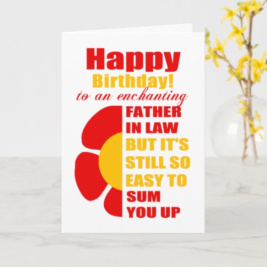 誕生日の願いを抱く可愛い父親 カード (黄色い花)