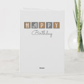 誕生日の願いを猫のフォトグレーブラウンを追加 カード (裏面)