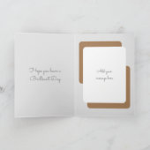 誕生日の願いを猫のフォトグレーブラウンを追加 カード (内部)