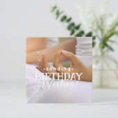 誕生日の願いを送るヨガ瞑想女性 シーズンカード (スタンド正面)