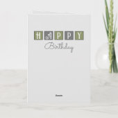 誕生日の願い猫のフォトグレーグリーンを追加 カード (裏面)