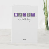 誕生日の願い猫フォトグレーパープルを追加 カード (裏面)