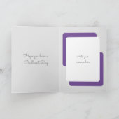 誕生日の願い猫フォトグレーパープルを追加 カード (内部)