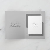 誕生日の願い白猫フォトグレーを追加 カード (内部)