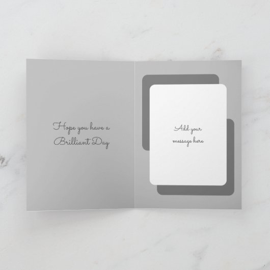 誕生日の願い白猫フォトグレーを追加 カード (内部)