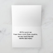 誕生日の願い「いとこさん」最高のと「友人」 カード (内部)