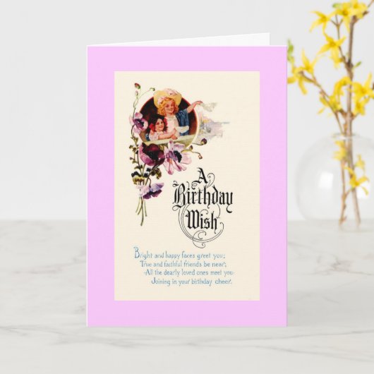 誕生日の願い カード (黄色い花)