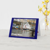 誕生日の願い、フィヨルドのBoatyard カード (黄色い花)