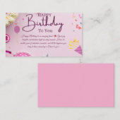 誕生日の願い 名刺 (正面/裏面)