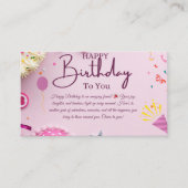 誕生日の願い 名刺 (正面)