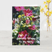 誕生日の願い、妻、クレマテかわいらしィスの開花。 カード (黄色い花)