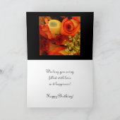 誕生日の願い、娘の、オレンジ及び黄色ばら カード (内部)