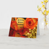 誕生日の願い、娘の、オレンジ及び黄色ばら カード (黄色い花)