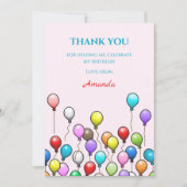 誕生日の風船 サンキューカード (正面)