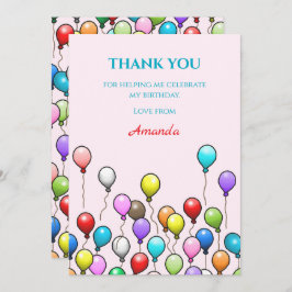 誕生日の風船 サンキューカード